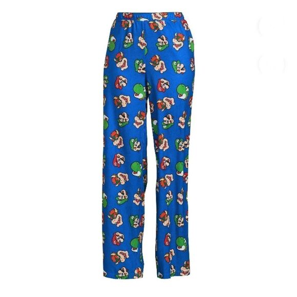 Mario & Friends Print Soft Comfy Lounge Pajama Sleep Pants, Size S - Picture 2 of 6